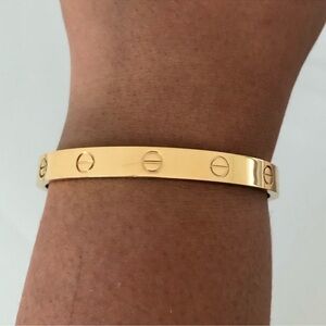 Gold Screw Cuff Bangle Bracelet